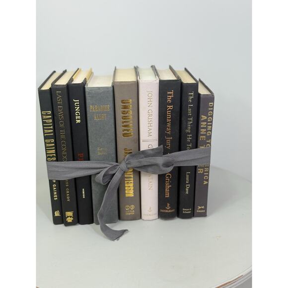 black book collection , black book stack, black and grey and white vintage books - Picture 3 of 10